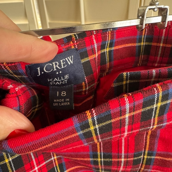 J Crew Kallie pant - red tartan size 18 - Picture 2 of 4